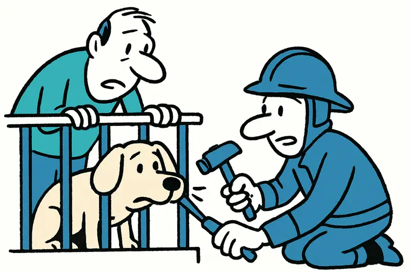 Dog freed from balcony railings: Inca firefighters rescue animal in Marratxí